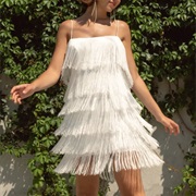 Fringed Layers Wedding Dress