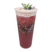 Blueberry Boba Tea With Watermelon Boba