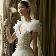 Ruffled Shoulders, Wedding Dress