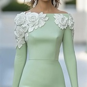 Flower Appliques Around Shoulders Only
