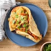 Sweet Soy Sauce Tofu and Marble Cheddar Naan Wrap