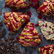 Vegan Chocolate Raspberry Scone