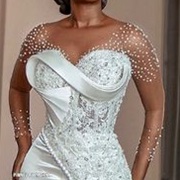 Fabric Swirl on Bustline of Dress