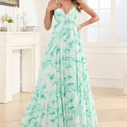 Print Fabric Bridesmaid Dress