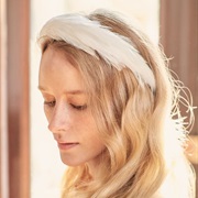 Feather Headband on Bride