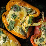 Scrambled Egg Orange Bell Pepper Rings