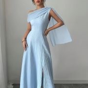 One-Shoulder With Short Drape