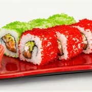 Red and Green Masago Sushi (Merry Masago Sushi)