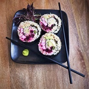 Shaved Purple Coconut Sushi