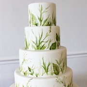 Leaves Painted on Cake