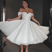 Sparkle Tulle Skirt on Wedding Dress