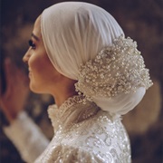 Hijab Wrapped in Ball in Back