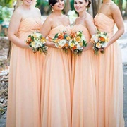 Peach Color on Bridesmaids