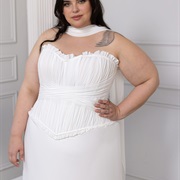 Bodice, Vertical Pleats Mixed With Crossed Ruching