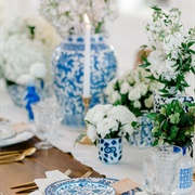 Chinoiserie Centerpieces at Wedding