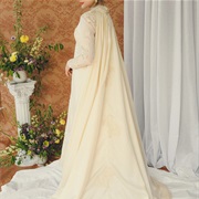 Watteau Train Attached at Shoulders