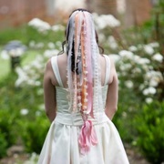Mixed Ribbons as Bridal Veil