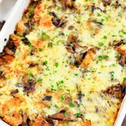 Mushroom Bread Pudding