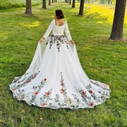 Detachable Floral Train, Wedding Dress