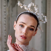 Headband With Bow Made of Flowers