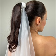 Veil Attached to Ponytail Holder