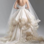 Cascading Ruffles of Layered Satin and Tulle