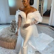 Ruched Gloves on Bride