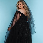 Tulle Scarves on Off-Shoulder Straps (Cape Sleeve Effect)