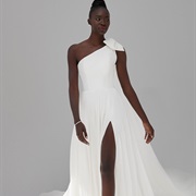 One-Shoulder Bow Wedding Dress