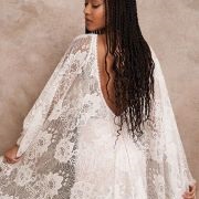 Cape Back Following Neckline of Dress