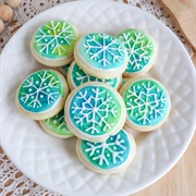 Watercolour Snowflake Cookie