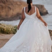 Wide-Angled V-Back Wedding Gown