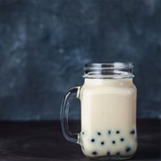 Almond Boba Tea With Cotton Candy Boba