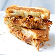 Marble Cheddar Grilled Cheese With Hickory Bourbon BBQ Sauce