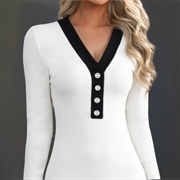 Contrasting Color Trim With Buttons