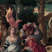 Pieter Coecke Van Aelst - Lovers Surprised by a Fool and Death