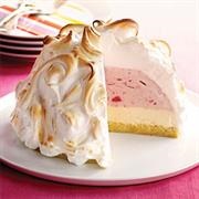 Baked Alaska With Strawberry Layer