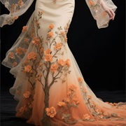Tree Motif on Wedding Dress