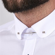 Collar Bar on Shirt, No Tie
