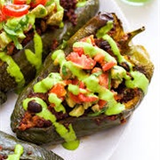 Beef and Rice Stuffed Poblano Peppers
