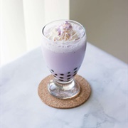 Taro Boba Tea With Lychee Boba