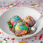 Yellow, Green, and Purple Ice Cream Sundae (Onion Overdrive Ice Cream Sundae)