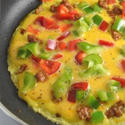 Red Onion and Orange Bell Pepper Omelette