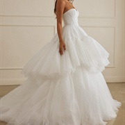 Puffy Ruffle Layer Midway Down Skirt