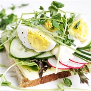 Hard Boiled Egg With Red Onion, and Mustard Mayo