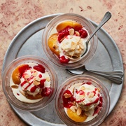 Peach and Raspberry Melba Ice Cream