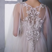 Bridal Cape With Beading Design