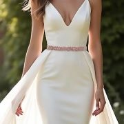 Colored Gem Belt on Wedding Dress