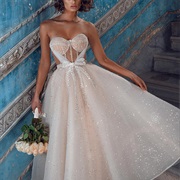 Heart-Shaped Bodice, Draping From Cups to Bow at Waist