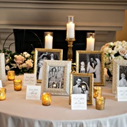 Vintage Family Photos Displayed at Wedding